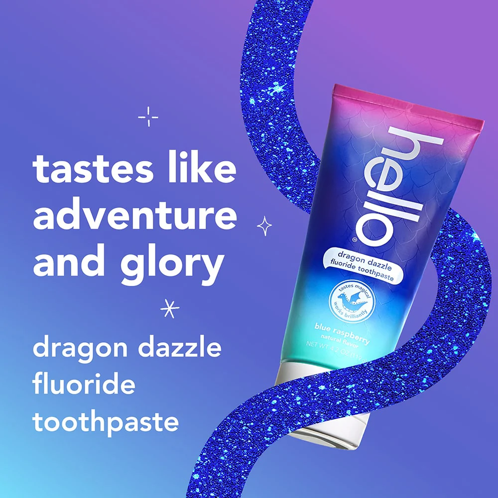 hello kids dragon dazzle blue raspberry fluoride toothpaste - Image 3
