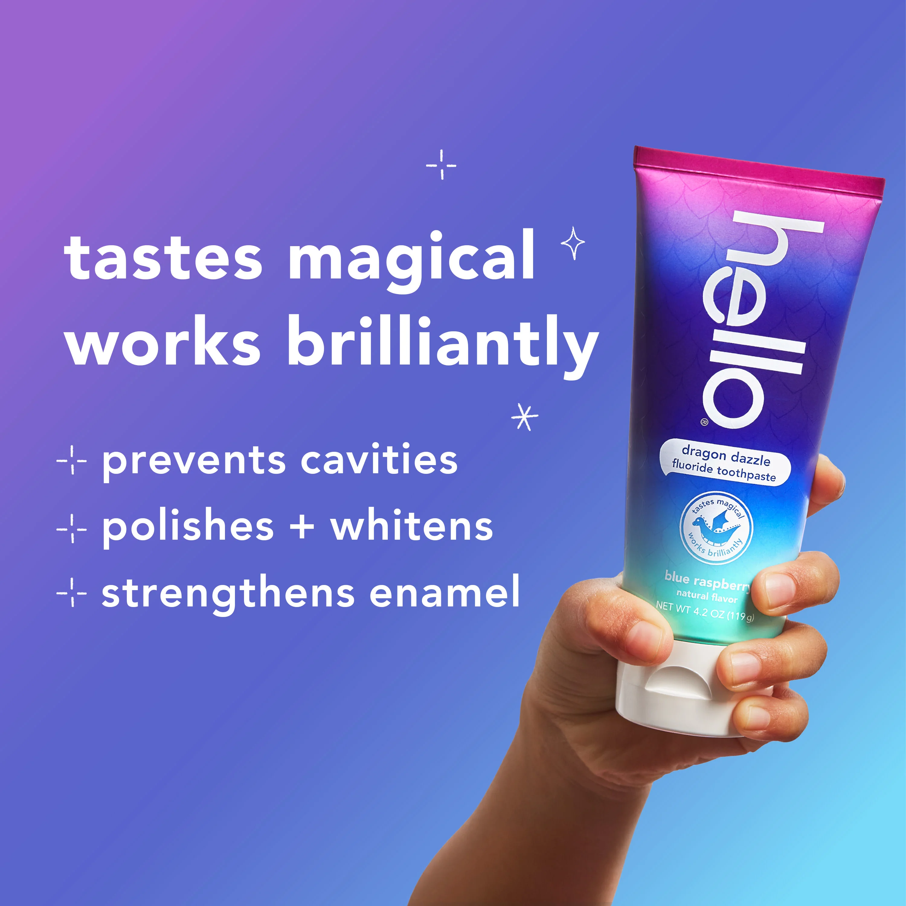 hello kids dragon dazzle blue raspberry fluoride toothpaste - Image 5