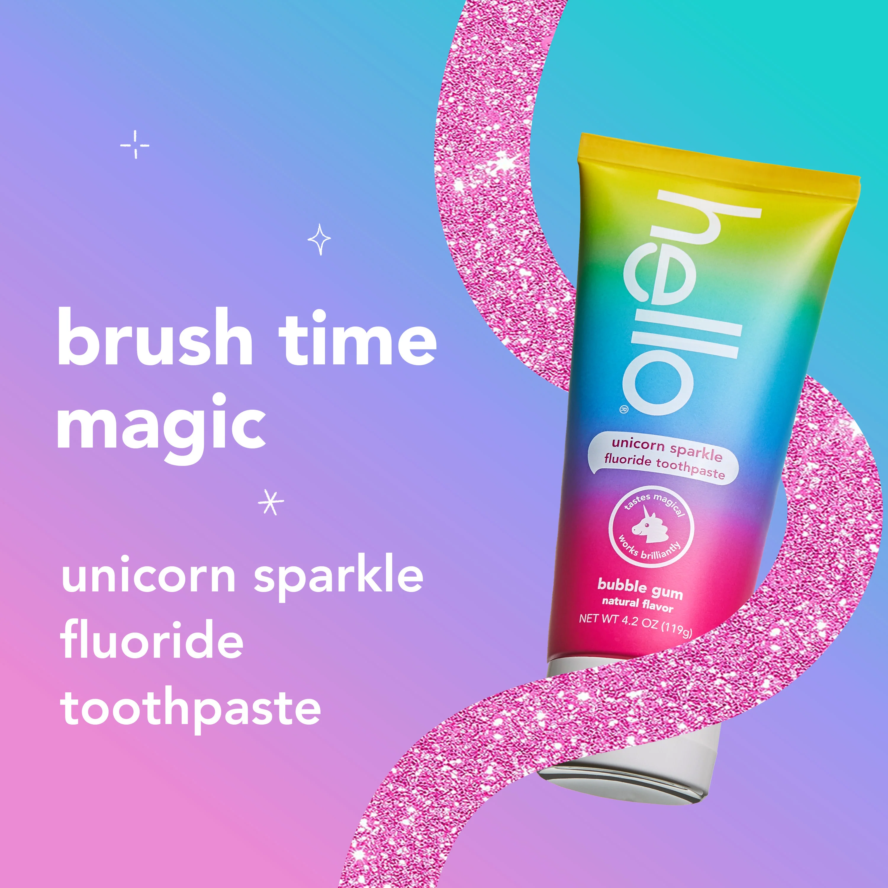 hello kids unicorn sparkle fluoride toothpaste - Image 3