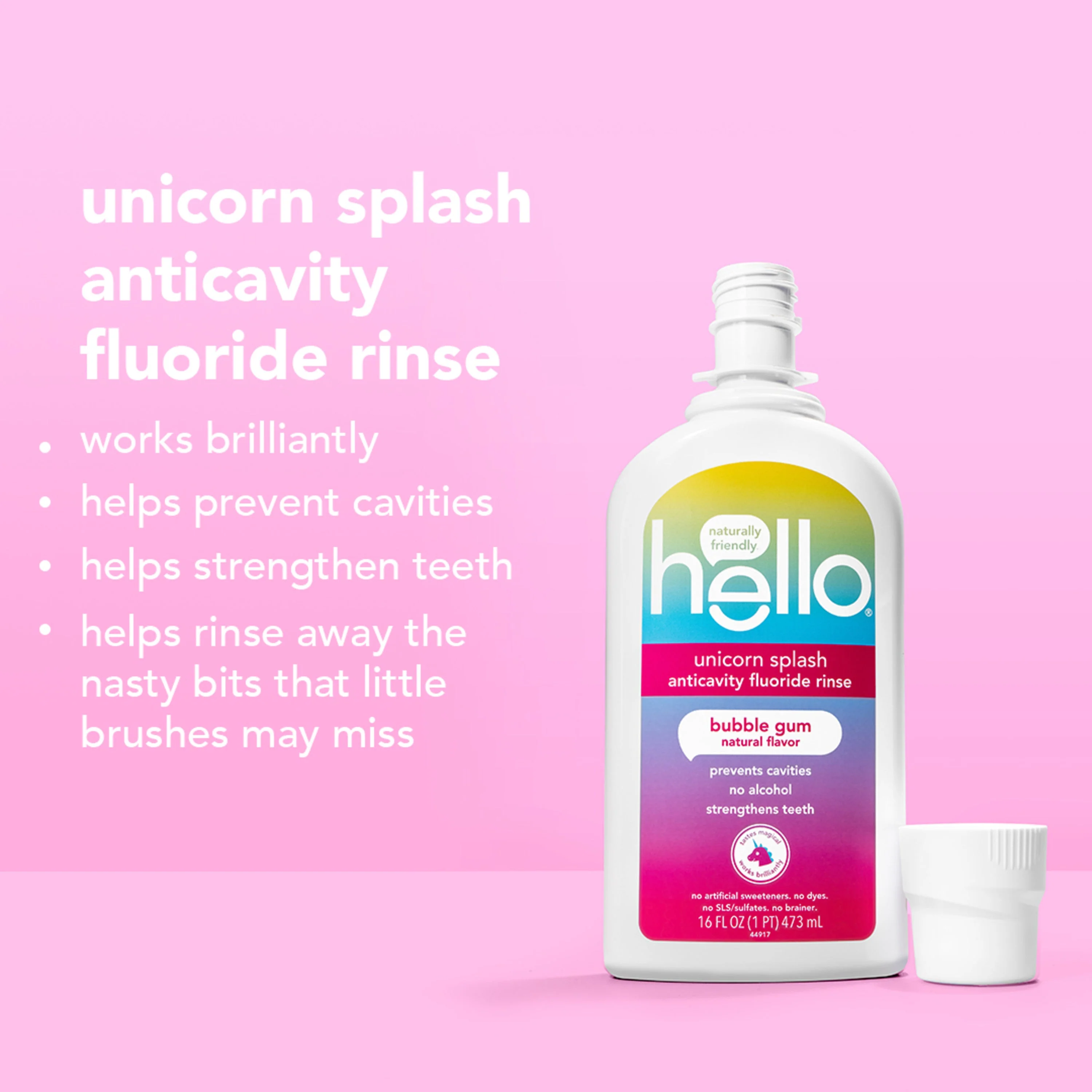 hello kids unicorn splash fluoride mouthwash - Image 3