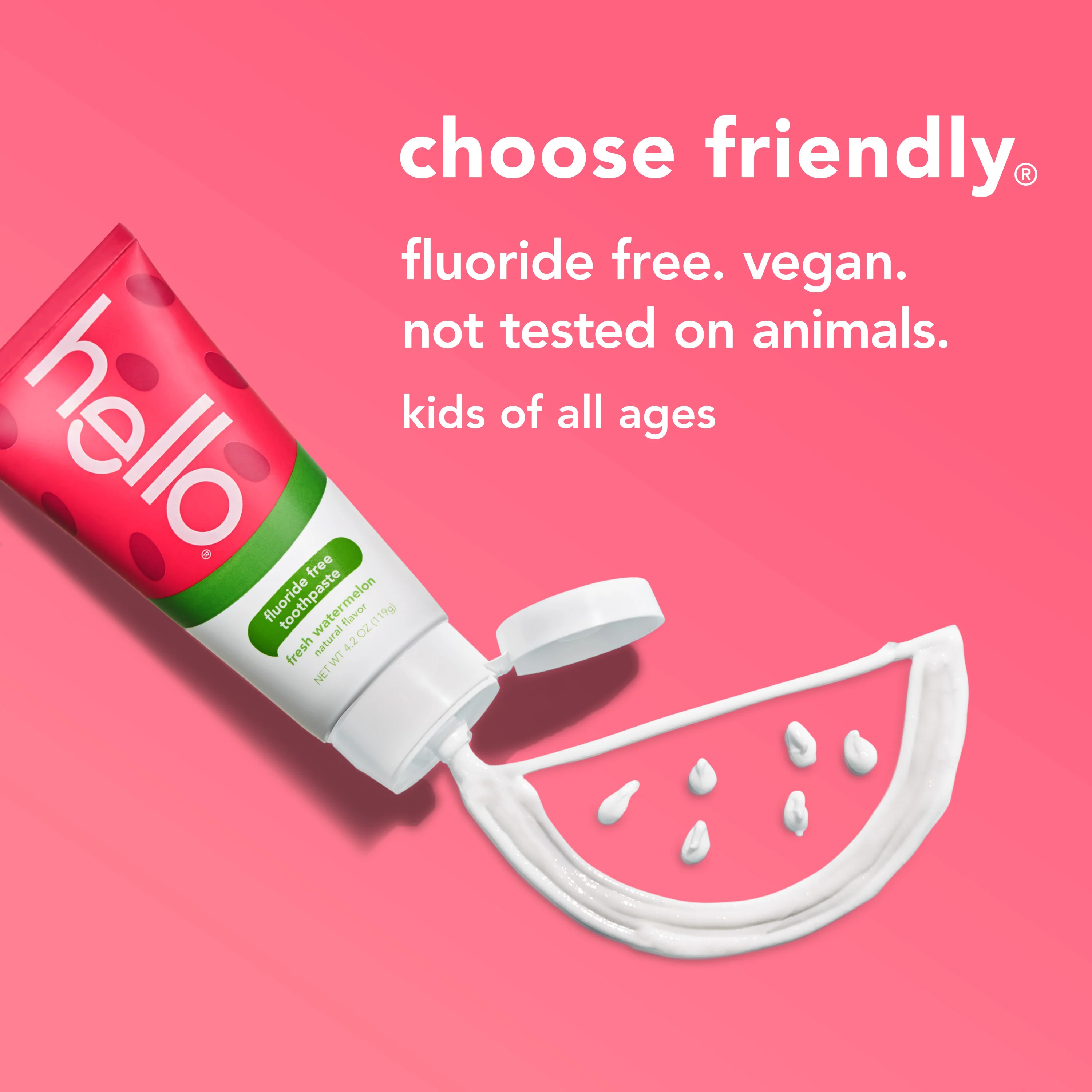 hello kids fresh watermelon fluoride free toothpaste - Image 6